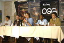 SIDNEY MENDES DE S&Aacute;, PAULO VALENTE, CELSO SABADIN, PEl&Egrave;, OSVALDO MASSAINI NETO (ESQ P/ DIR)