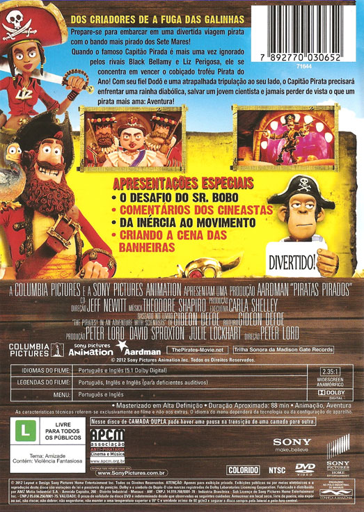 Dvd . Piratas Pirados . a Columbia Pictures e a Sony Pictures